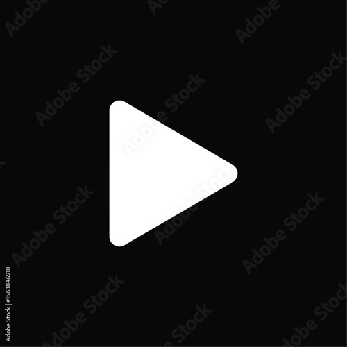 play button icon Black white vector