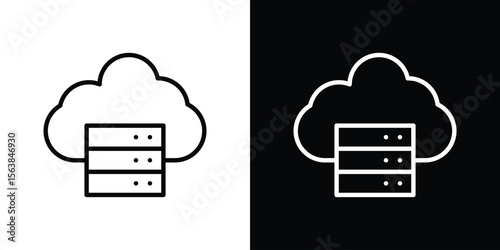 Cloud server icon for website, vector design template elegant style