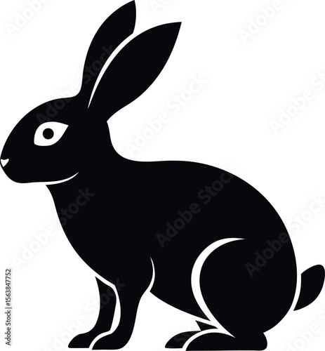 black silhouette of a hare