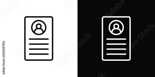 Curriculum icon for website, vector design template elegant style