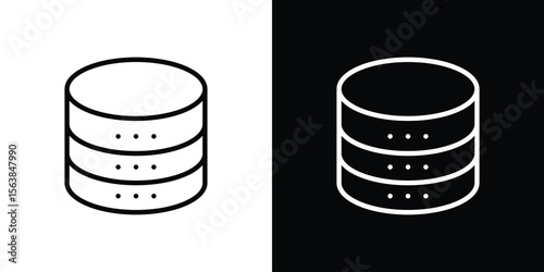 Cylinder database icon for website, vector design template elegant style