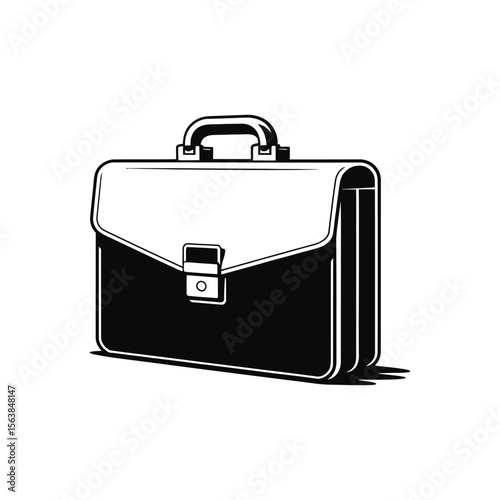 black briefcase isolated on white
