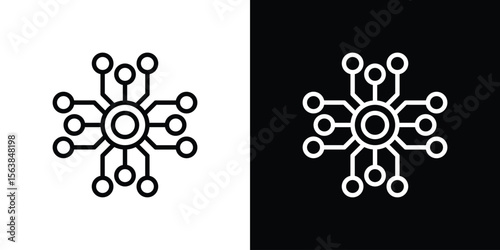 Decentralized icon for website, vector design template elegant style