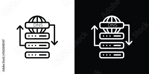 DNS icon for website, vector design template elegant style