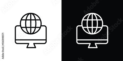 Domain icon for website, vector design template elegant style