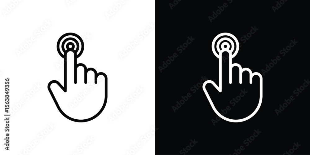 Fototapeta premium Finger control icon for website, vector design template elegant style