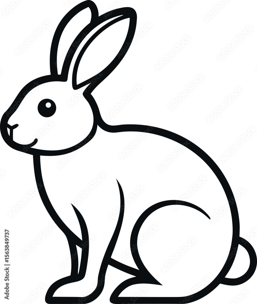 Obraz premium rabbit outline icon