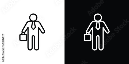 Going to work icon for website, vector design template elegant style