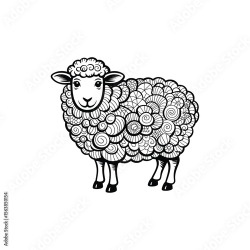 vector illustration of sheep