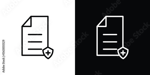 Health insurance icon for website, vector design template elegant style