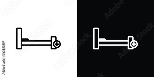 Hospital bed icon for website, vector design template elegant style