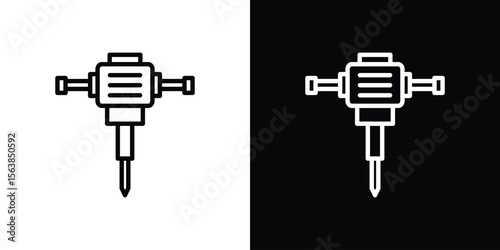Hydraulic breaker icon for website, vector design template elegant style