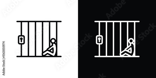 Jail icon for website, vector design template elegant style