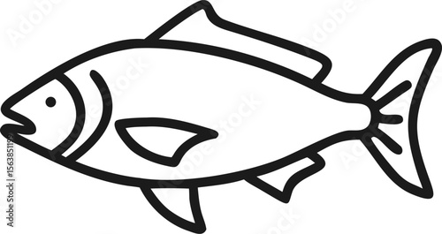 asian carp line arts with white background