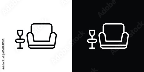 Lounge icon for website, vector design template elegant style