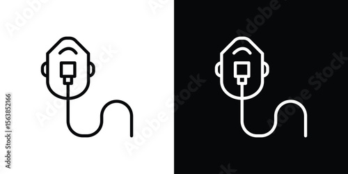 Oxygen mask icon for website, vector design template elegant style