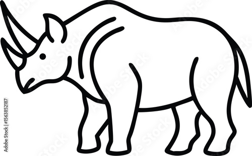 arsinoitherium line arts with white background