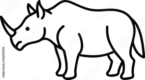arsinoitherium line arts with white background