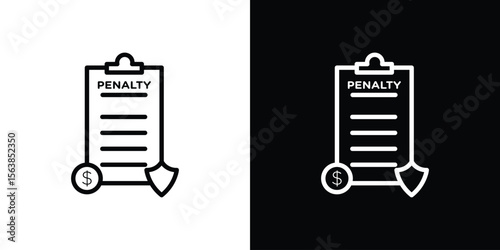 Penalty icon for website, vector design template elegant style