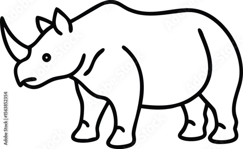 arsinoitherium line arts with white background