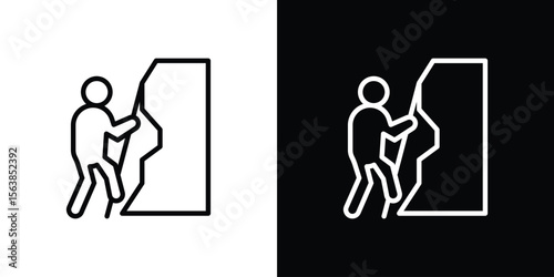 People Climbing icon for website, vector design template elegant style