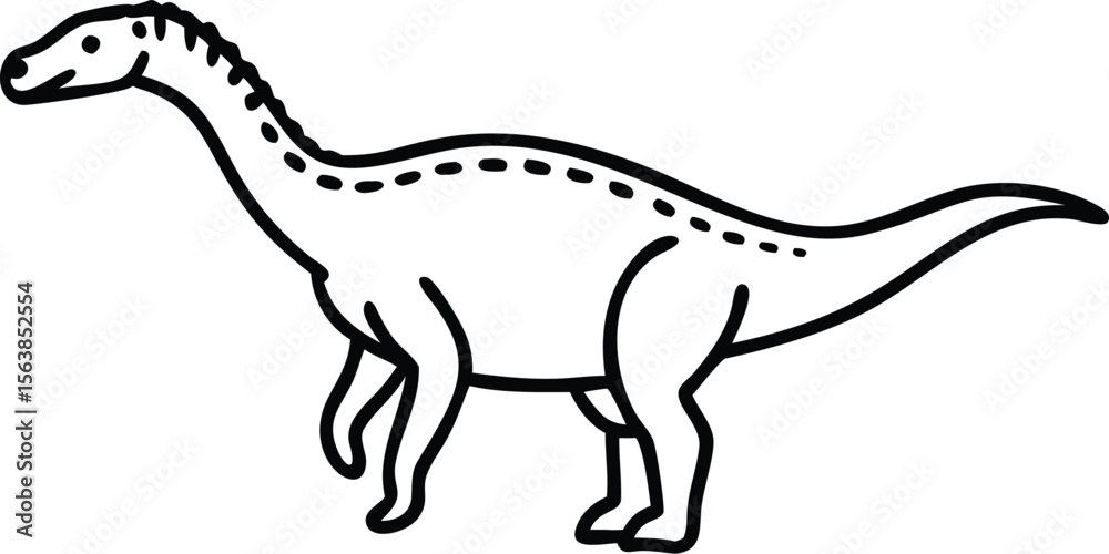 Fototapeta premium amargasaurus line arts with white background