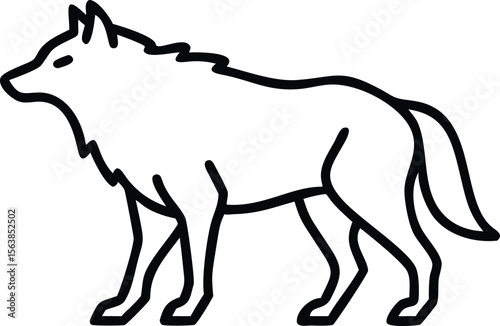 apennine wolf line arts with white background