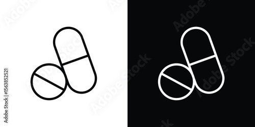 Pills icon for website, vector design template elegant style