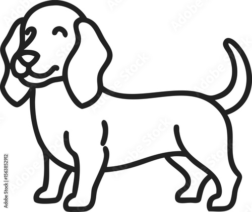 alpine dachsbracke line arts with white background 