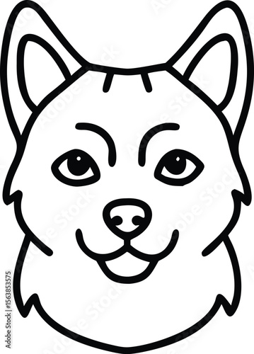 alaskan klee kai line arts with white background