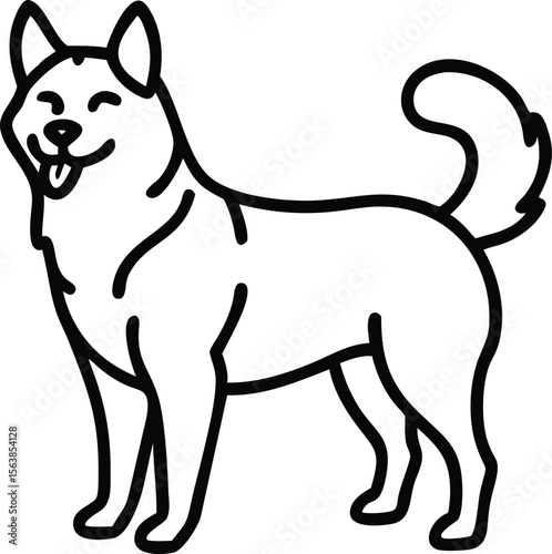 alaskan husky line arts with white background