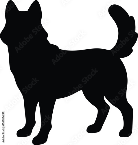 alaskan husky line arts with white background