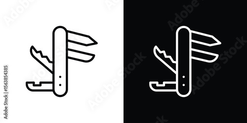 Swiss Knife icon for website, vector design template elegant style