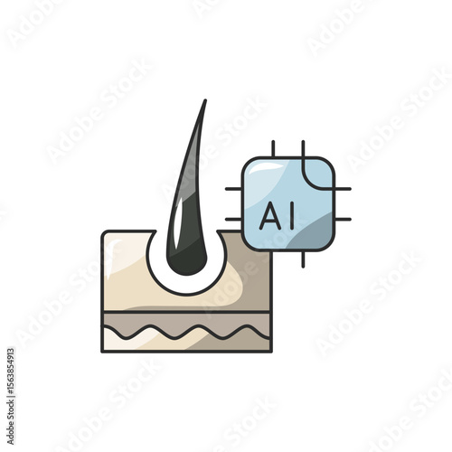 Bio Sensor Icon, Stick-On Health Monitor Symbol.