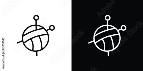 Wool ball icon for website, vector design template elegant style