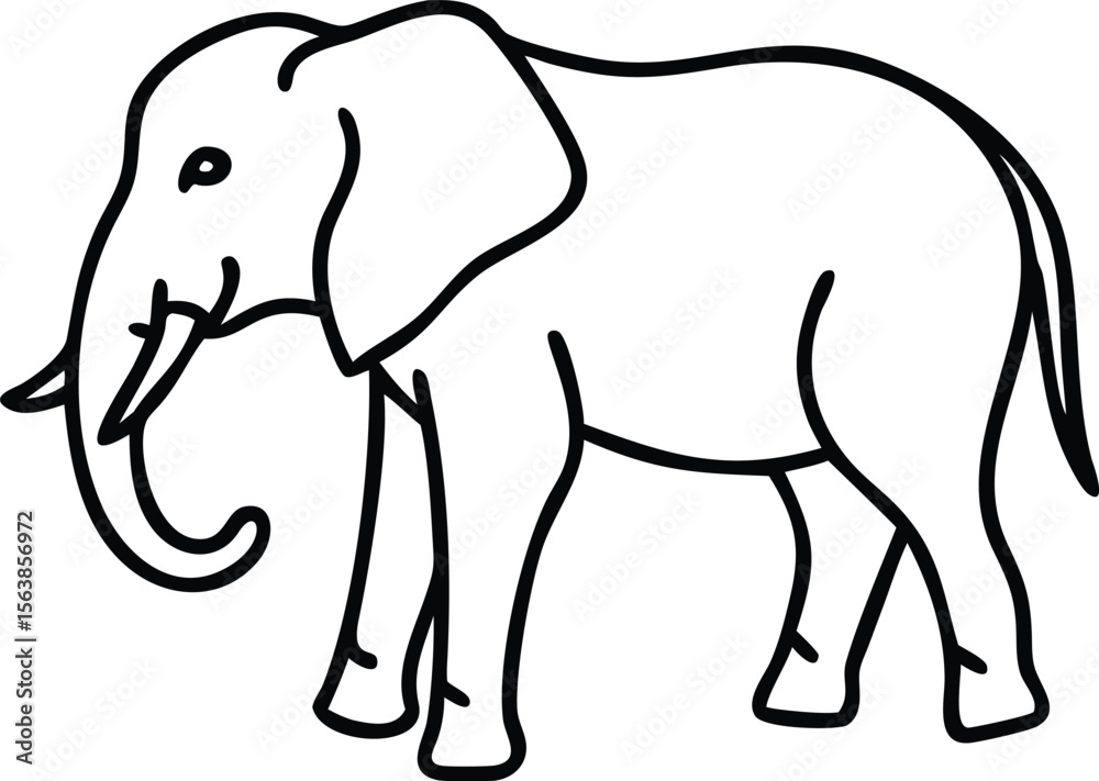 Obraz premium african bush elephant line arts