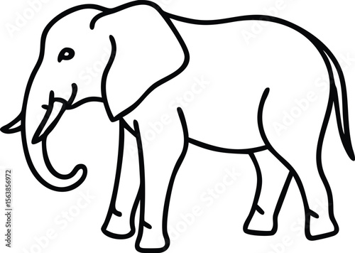 african bush elephant line arts