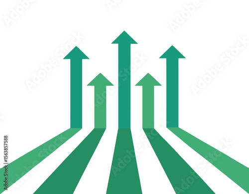 Green Upward Arrow Icon Representing Business Growth and Positive Trend – Vector Illustration