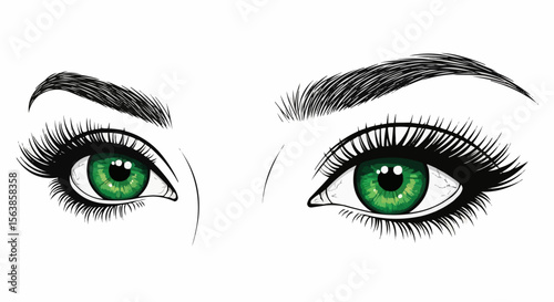 Set of green eyes
