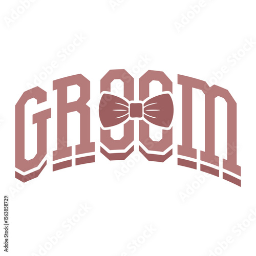 Groom with Bow Tie Graphic Vector