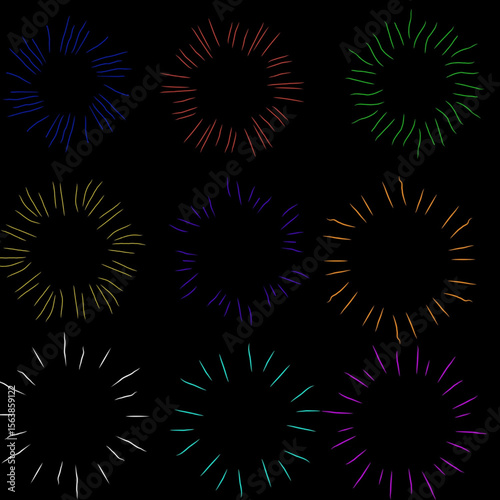 fireworks on black background