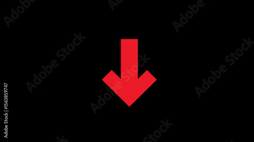 Red arrow pointing downward on a chart graph, symbolizing decline, decrease, or negative trend. Clean design with sharp lines on a minimalistic background, ideal for business and financial visuals.

