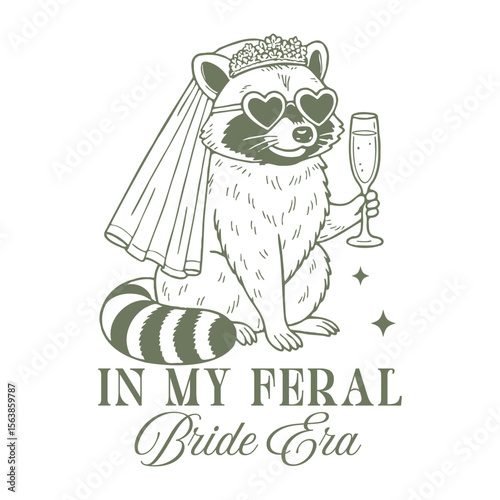 In My Feral Bride Era Raccoon Graphic
