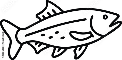  arctic char line arts with white background