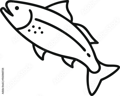  arctic char line arts with white background