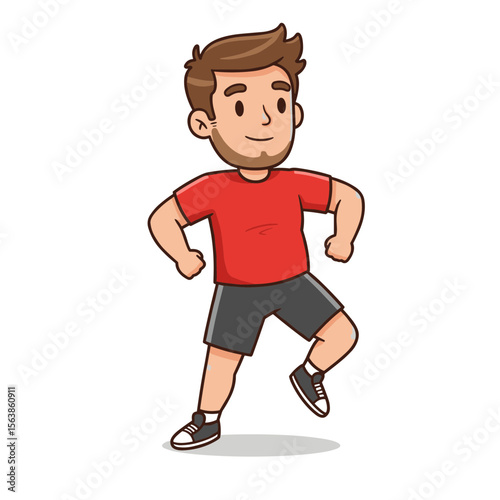 Man exercising in athletic wear. Perfect for fitness programs, sports activities, and healthy lifestyle promotions.