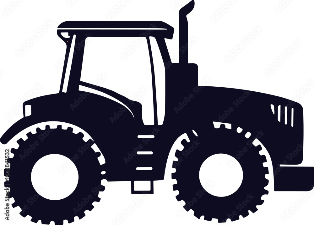 Obraz premium rural farming tractor silhouette element