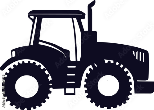 rural farming tractor silhouette element
