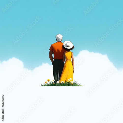 Father and Daughter Sharing a Sunny Day's Joy