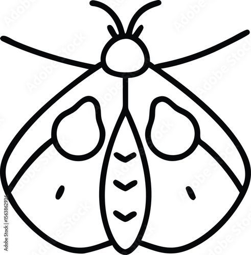  apple moth line arts with white background